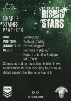 2021 NRL Traders - Rising Stars #RS33 Charlie Staines Back